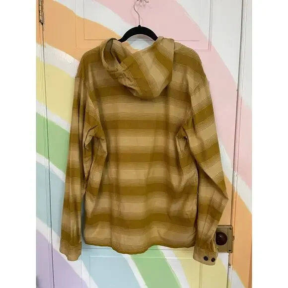 Patagonia Organic Cotton Hooded Henley Pullover Mens Large Mustard